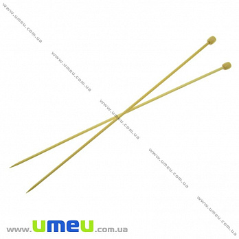 Спицы прямые с заглушкой бамбуковые, 4,0 мм, 34 см, 1 пара (YAR-023881)