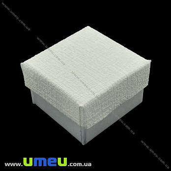 Подарочная коробочка Квадратная под кольцо, 4х4х3 см, Белая, 1 шт (UPK-023058)