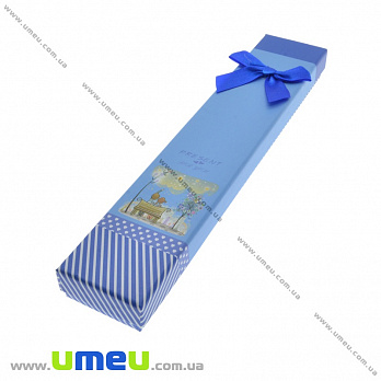 Подарочная коробочка Прямоугольная, 21х4х2 см, Синяя, 1 шт (UPK-035937)