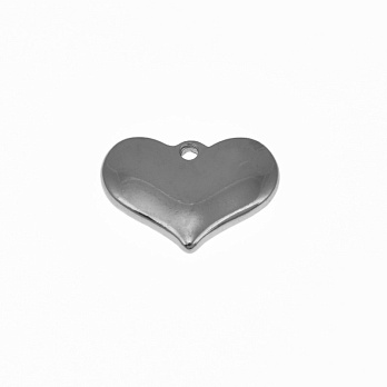 Подвеска из нерж. стали Сердце, 20х15 мм, Темное серебро (STL-059157)