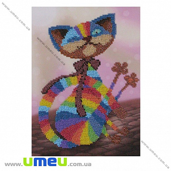 Схема для виш. бісером VDV, Кольоровий кіт Т-129, 23,5х16,5 см (SXM-029192)