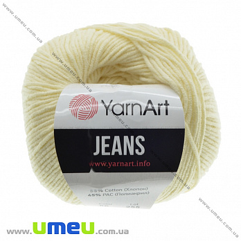 Пряжа YarnArt Jeans 50 г, 160 м, Кремовая 86, 1 моток (YAR-036461)