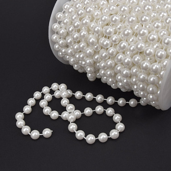 Бусины на нитке, Жемчуг, 8 мм, Белые (KAB-060984)