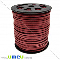 Замшевый шнур, 4 мм, Красный темный, 1 м (LEN-021755)