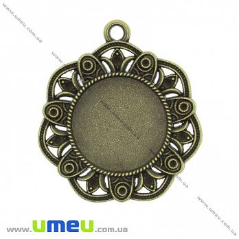 Основа кругла, 38х34 мм, 20 мм, Антична бронза (OSN-033691)