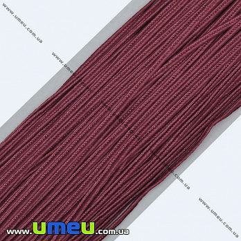 Сутажный шнур, 3 мм, Бордовый, 1 м (LEN-010985)