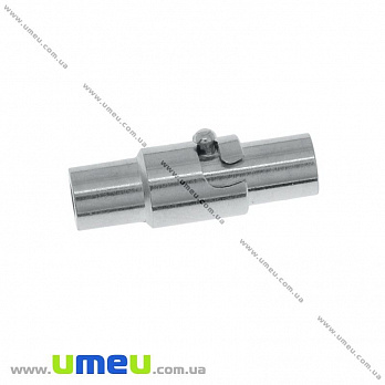 Замок магнитный для вклеивания шнура, Темное серебро, 15х5 мм, 1 шт (ZAM-019142)