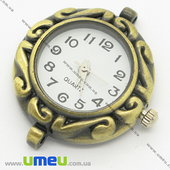 [Архив] Часы для браслетов круглые, Античная бронза, 31х25 мм, 1 шт (CLC-006161)