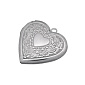 Медальон Сердце c узором из нержавеющей стали, 29х28,5х7 мм, Темное серебро , 1 шт (STL-054449)