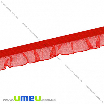 Резинка с рюшами, Красная, 15 мм, 1 м (LEN-010518)