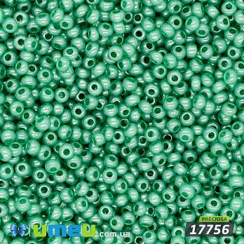 Бісер чеський №840/17756, Зелений, Перламутровий, 10/0 (BIS-043958)