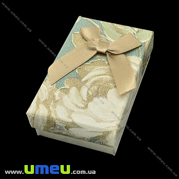 Подарочная коробочка Прямоугольная с узором, 8х4,5х2,5 см, Бирюзовая, 1 шт (UPK-023140)