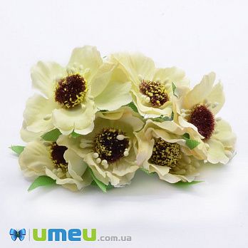 Мак тканинний, 40 мм, Кремовий (DIF-044667)