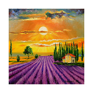 Набір алмазного живопису на підрамнику 30х30 см, Лавандове поле (SXM-056353)