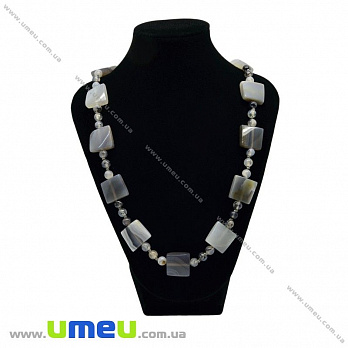 [Архів] Намиста з натурального каменю Агат сірий, 66 см (BUS-028726)