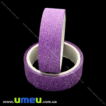 Декоративний скотч гліттерний, 15 мм, Фіолетовий (DIF-021211)