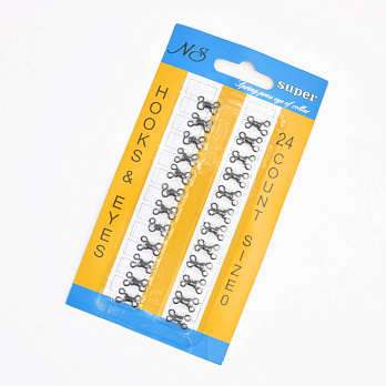 Крючки пришивные металлические, 12 мм, Черные (SEW-060231)