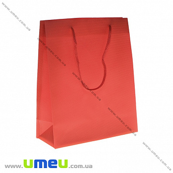Подарунковий пластиковий пакет, 22х18х7,5 см, Червоний (UPK-035687)