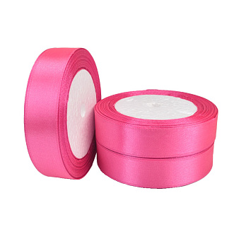 Атласна стрічка, 20 мм, Рожева яскрава (LEN-060331)