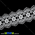 Кружево плетеное Цветы, 60 мм, Белое (LEN-034706)