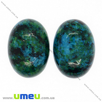 Кабошон нат. камінь Хрізоколла, Овал, 25х18 мм (KAB-009426)
