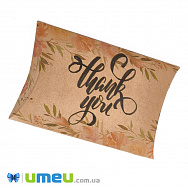 Збірна картонна коробочка, 12,5х8 см, Крафт, Thank you, 1 шт (UPK-042928)