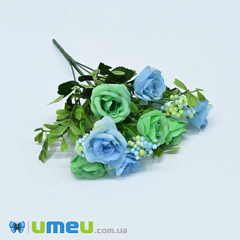 Букет троянд, 32 см, Зелено-блакитний (DIF-044831)