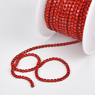 Стразовий ланцюг SS6 - 2,0 мм, Червоний, Стрази скляні червоні (ZEP-040476)