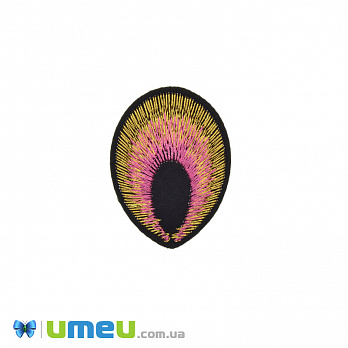 Термоаппликация Перо, 5х3,5 см, Золотисто-розовая (APL-042439)