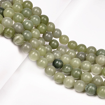 Намистини Нефрит зелений, Натур. камінь, 10,5 мм, Круглі (BUS-053944)