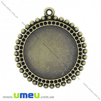 Основа кругла, 61х55 мм, 40 мм, Антична бронза (OSN-033690)
