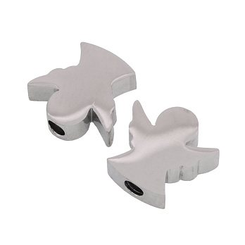 Намисто з нержавіючої сталі Ангелочок, 9,8 х9,5 мм, Темне срібло (STL-055260)