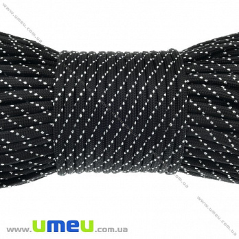 Шнур паракорд семижильный меланж 4 мм, Черный, 1 м (LEN-012239)