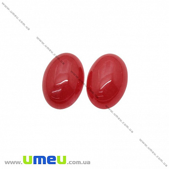 Кабошон нат. камінь Нефрит червоний, Овал, 14х10 мм (KAB-025981)