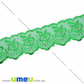 Кружево органза Яблочко, 40 мм, Зеленое, 1 м (LEN-010438)