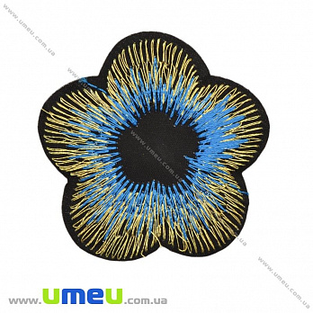 Термоаппликация Цветок, 5.5 см, Голубая, 1 шт (APL-022331)