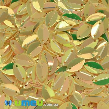 Пайетки Китай Лодочка, 10х6 мм, Желтые АВ (PAI-037900)