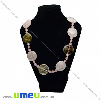 [Архів] Намиста з натурального каменю Кварц рожевий і Кварц вишневий, 67 см (BUS-028735)