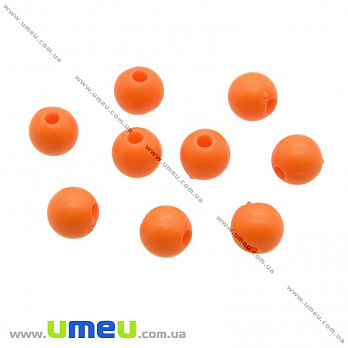 Бусина пластиковая Круглая, 4 мм, Оранжевая, 5 г (BUS-007567)