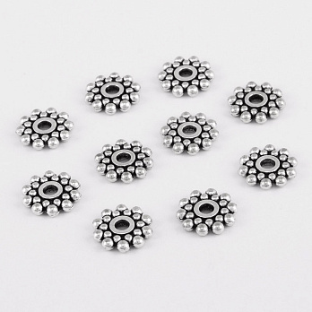 Бусины-разделители мет., 8,3х1,5 мм, Античное серебро (BUS-055359)