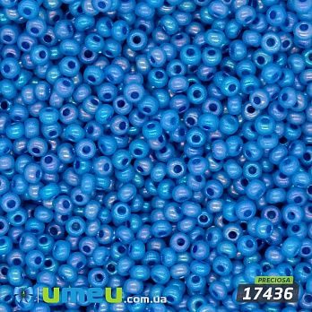 Бісер чеський №863/17436, Синій райдужний, Перламутровий, 10/0 (BIS-043982)