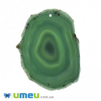 Срез Агата, Зеленый, 66х51 мм, 1 шт (POD-009275)
