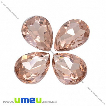 Ріволі скляний УЦЕНКА, Крапля гранована, 25х18 мм, Шампань (KAB-025846)