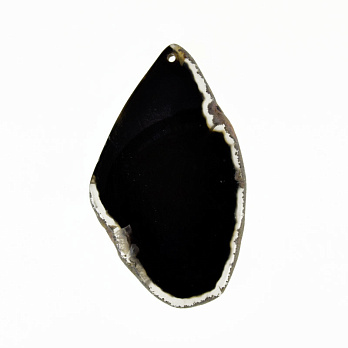 Зріз Агата, Чорний, 67х40 мм (POD-032554)