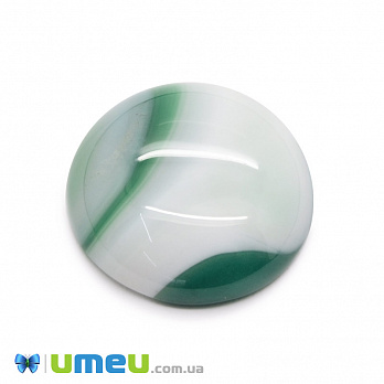 Кабошон нат. камінь Агат зелений, Круглий, 20,3 мм (KAB-049965)