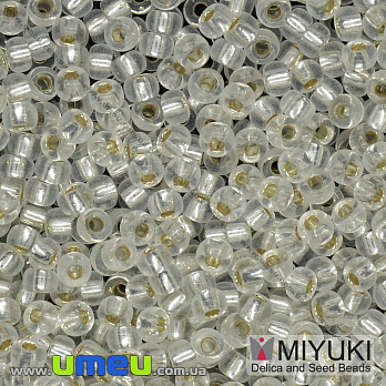 Бисер японский Miyuki круглый RR 10/0 №01, Серебристый, 5 г (BIS-036709)