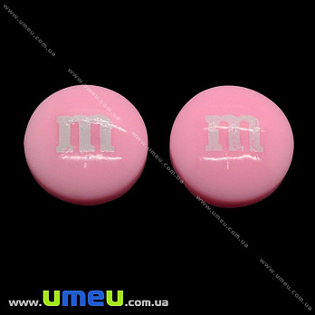 Кабошон из полимерной глины M-M's розовый, 14 мм, 1 шт (KAB-011704)