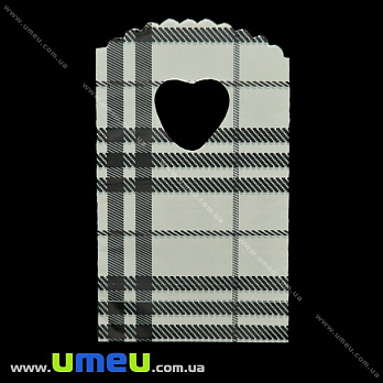 Подарунковий пакетик, 15х9 см, Чорно-кремовий (UPK-020370)