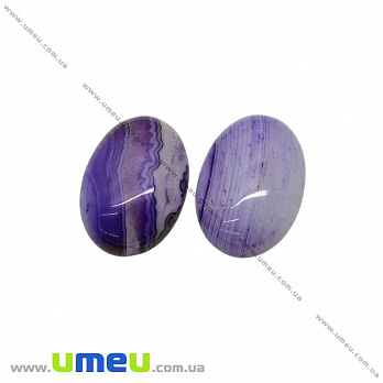 Кабошон нат. камень Агат фиолетовый, Овал, 18х13 мм, 1 шт (KAB-012624)