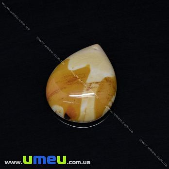 Підвіска з натурального каменю Мукаіт, Крапля, 29х23 мм (POD-031605)